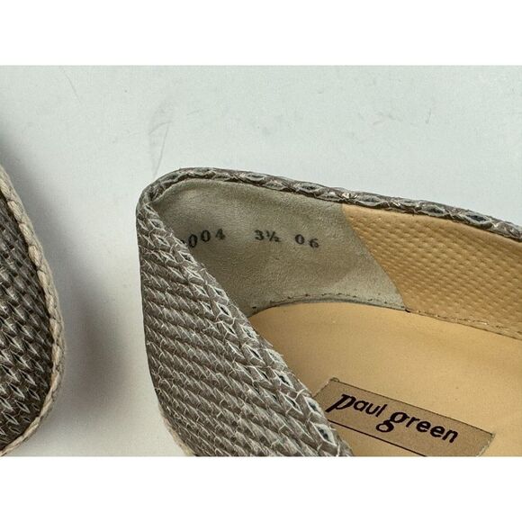 Paul Green Layla Espadrille Flats Women 3.5 US 6 EUC Textured Leather Beige Gray - Picture 11 of 15